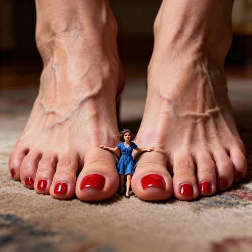 Tiny Woman Stuck in Giantess Woman's Feet Tiny Woman Stuck in Giantess Woman's Feet