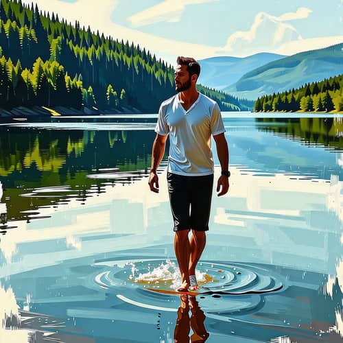 Serene Lake Scene | Nature-Inspired Digital Painting