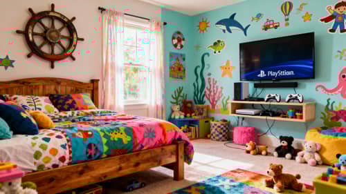 Maximalist Kids Room Design with PlayStation Setup Maximalist Kids Room Design with PlayStation Setup