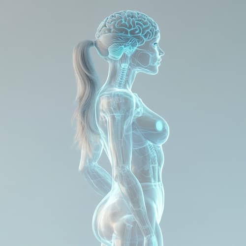 3D Transparent Model of a Woman's Brain