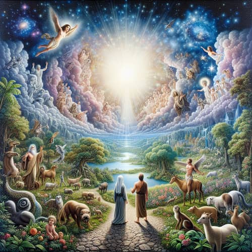 Biblical Time of Creation: Enchanting Star-Studded Galaxy
