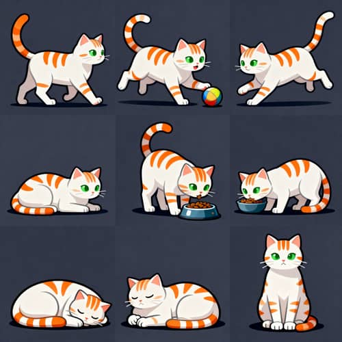 Cat Spritesheet: Walk, Play, Run & More Animations