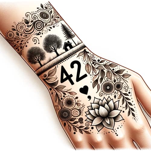 Minimalistic Wrist Bracelet Tattoo Design - Symbolic Floral Patterns