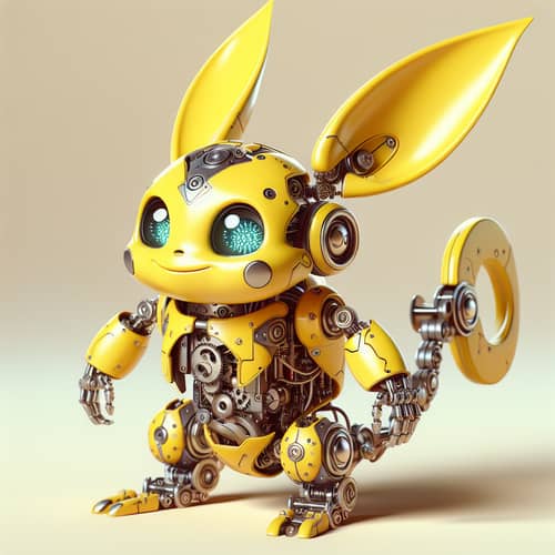 Pikachu Bot with Drive - Modern Robotic Illustration