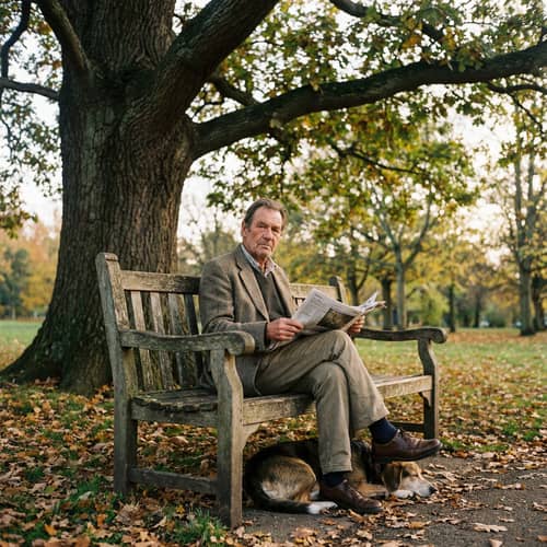 Man Relaxing on a Bench - Serene Moments