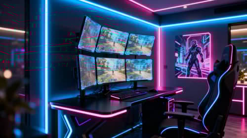 Stunning Cyberpunk Gaming Room Design Stunning Cyberpunk Gaming Room Design
