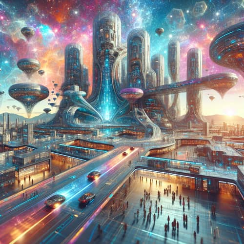 Abstract Futuristic City Landscape