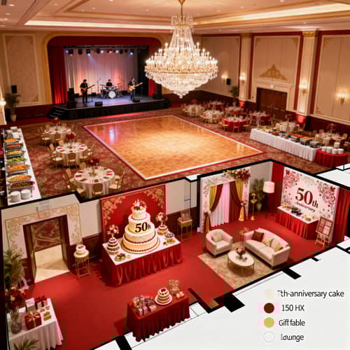 Elegant 50th Anniversary Celebration Floor Plan