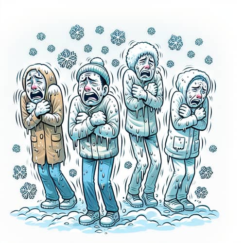 Extreme Cold Weather: People Shivering
