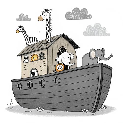 Noah's Arc for Kids - Fun Animal Illustrations