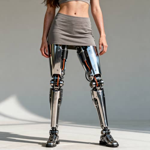 Cyborg Woman with Advanced Prosthetic Legs Cyborg Woman with Advanced Prosthetic Legs