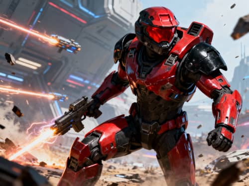 Red & Black Halo Spartan Armor Design