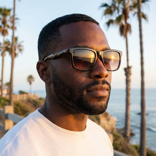 Stylish Black Man in Spectrims Sunglasses Stylish Black Man in Spectrims Sunglasses