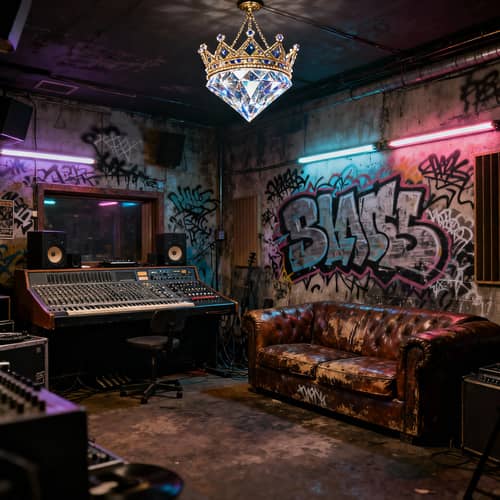 Urban Retro Music Studio with Diamond Crown Urban Retro Music Studio with Diamond Crown