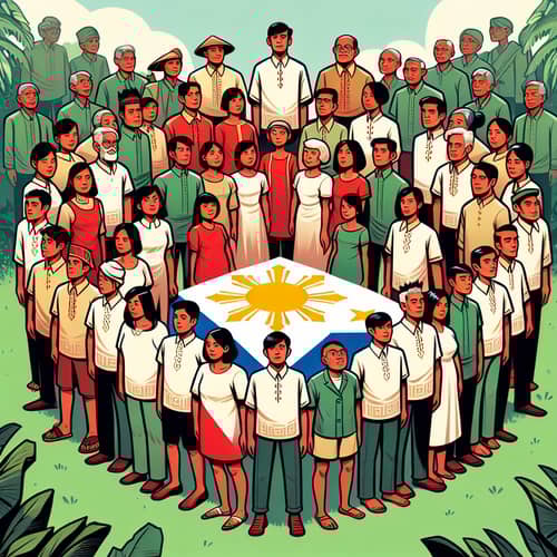 Unity and Nationalism: Diverse Filipino Group in Traditional Clothing