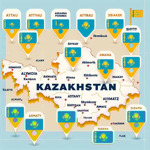 Detailed Geographical Map of Kazakhstan with Major Cities