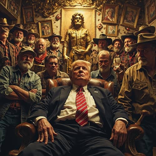 Trump's Unease in a Rural Shrine Scene
