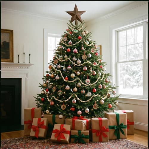 Stunning Christmas Tree with Gifts Beneath Stunning Christmas Tree with Gifts Beneath
