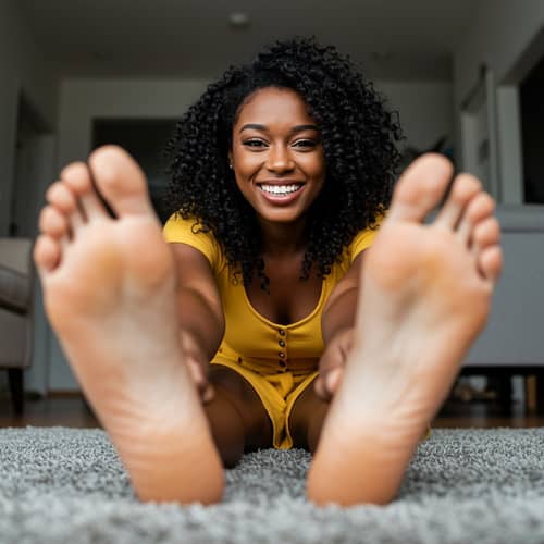 Playful Young Woman Sitting on the Floor