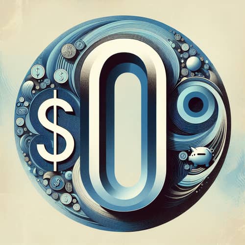 Zero Dollars Concept: Abstract Illustration for Financial Peace