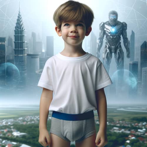 Young Boy Wearing Underwear - Cute Kids Clothing