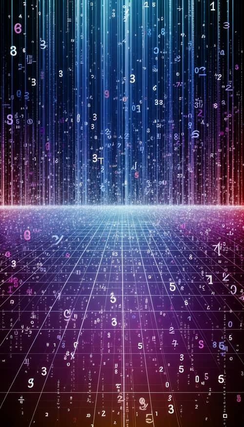 Matrix Inspired Background with Violet to Blue Gradient | Virtual World Data Flow