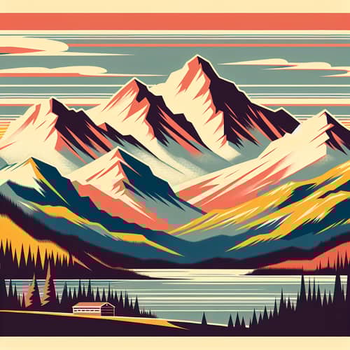 Denver Mountains Vintage Travel Poster Art