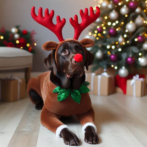 Festive Christmas Labrador Retriever Costume | Holiday Reindeer Dog