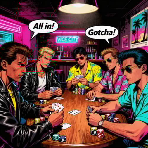 GTA Vice City Style Poker Comic Art GTA Vice City Style Poker Comic Art