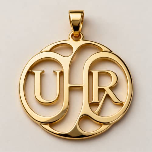 Elegant Gold Pendant Design with Hidden Letters Elegant Gold Pendant Design with Hidden Letters