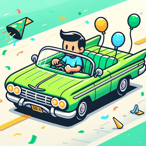 Celebrate with a Cartoon 1960 Chevy Impala Convertible