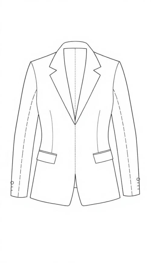 Blazer Cutting Pattern Design - Labeled Components
