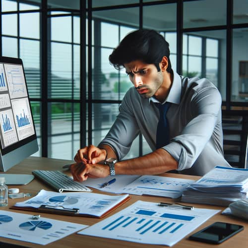 Dedicated Pharmaceutical Marketing Manager Organizing Data