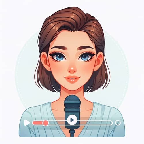 Charming Woman Digital Illustration Speaking in Video Format