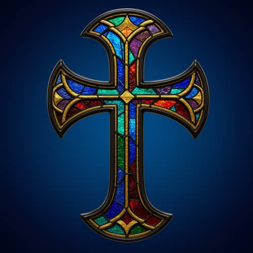 Stained Glass Ichthys Art Deco