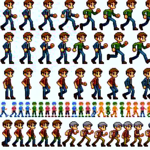 Pixel Art Base Model Sprite Sheet Animation
