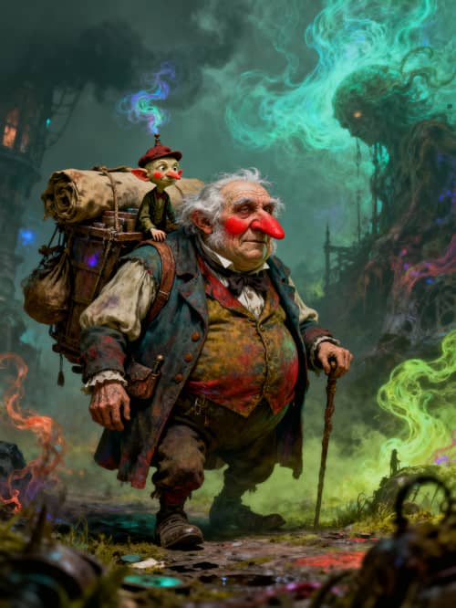 Ethereal Traveling Trader Illustration Ethereal Traveling Trader Illustration