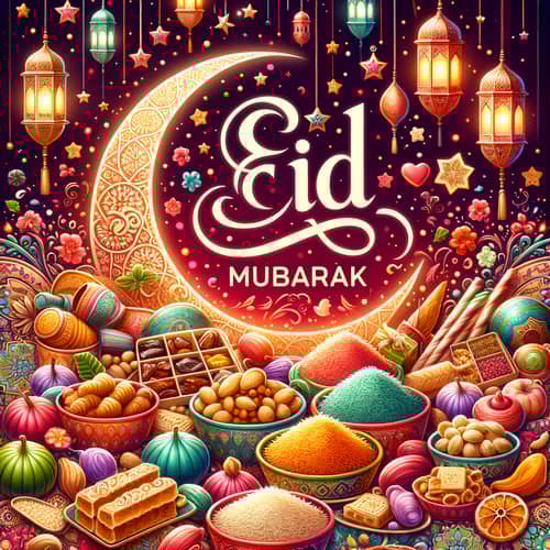 Eid ul Fitr Social Media Post | Festive Greetings & Delicacies