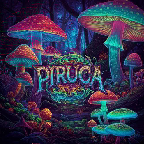 Psychedelic Mushroom Art - PIRUCA Design