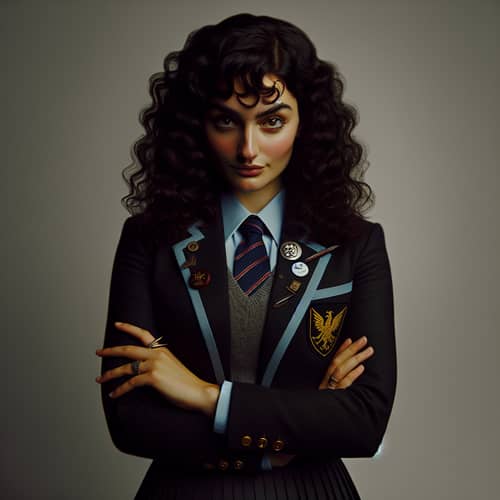 Private Boarding School Girl with Haughty Expression | Website Name