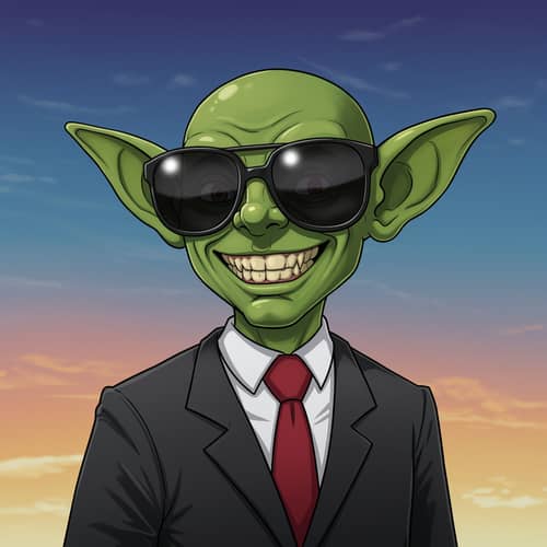 Goblin in Suit and Sunglasses for Meme Coin