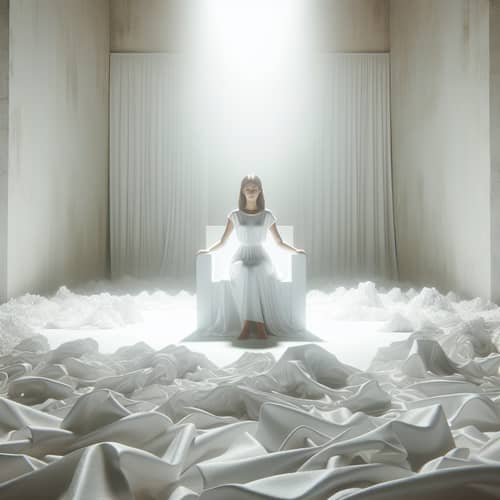 White Fabric Room Chair Woman Light