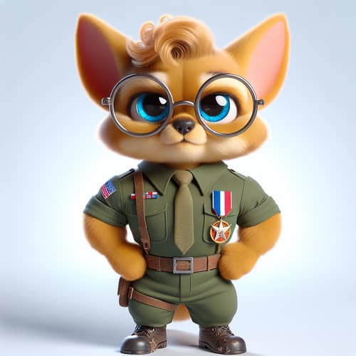 Unique Warrior Character in Vintage Military Uniform