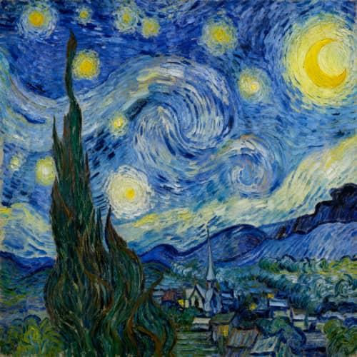Starry Night Landscape in Van Gogh Style Starry Night Landscape in Van Gogh Style