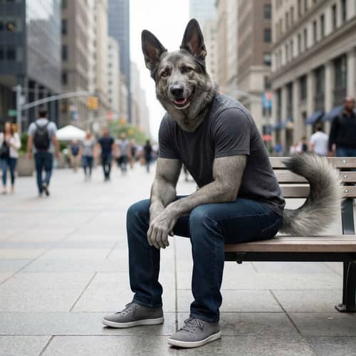 Urban Anthropomorphic German Shepherd Character