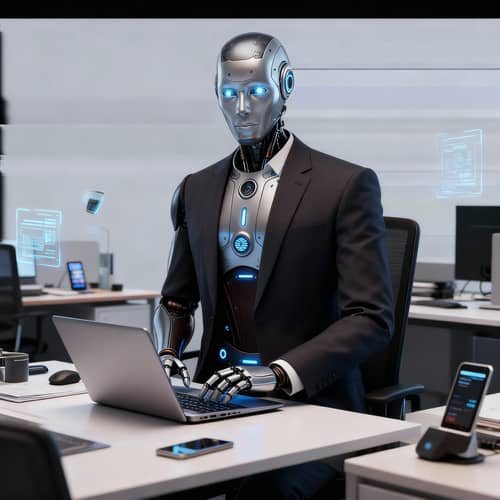 AI Robot in Office: Digital Tasks & Workflow AI Robot in Office: Digital Tasks & Workflow
