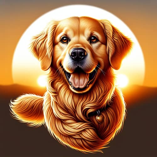 Cheerful Golden Retriever with Muscular Body and Almond-Shaped Eyes