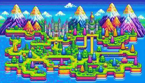 Colorful Level Selector Map for Super Mario 3