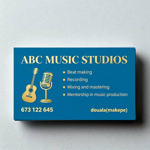 Elegant Business Card Design for ABC Music Studio Elegant Business Card Design for ABC Music Studio