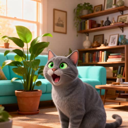 Charming Animated Cat Communication Sequence